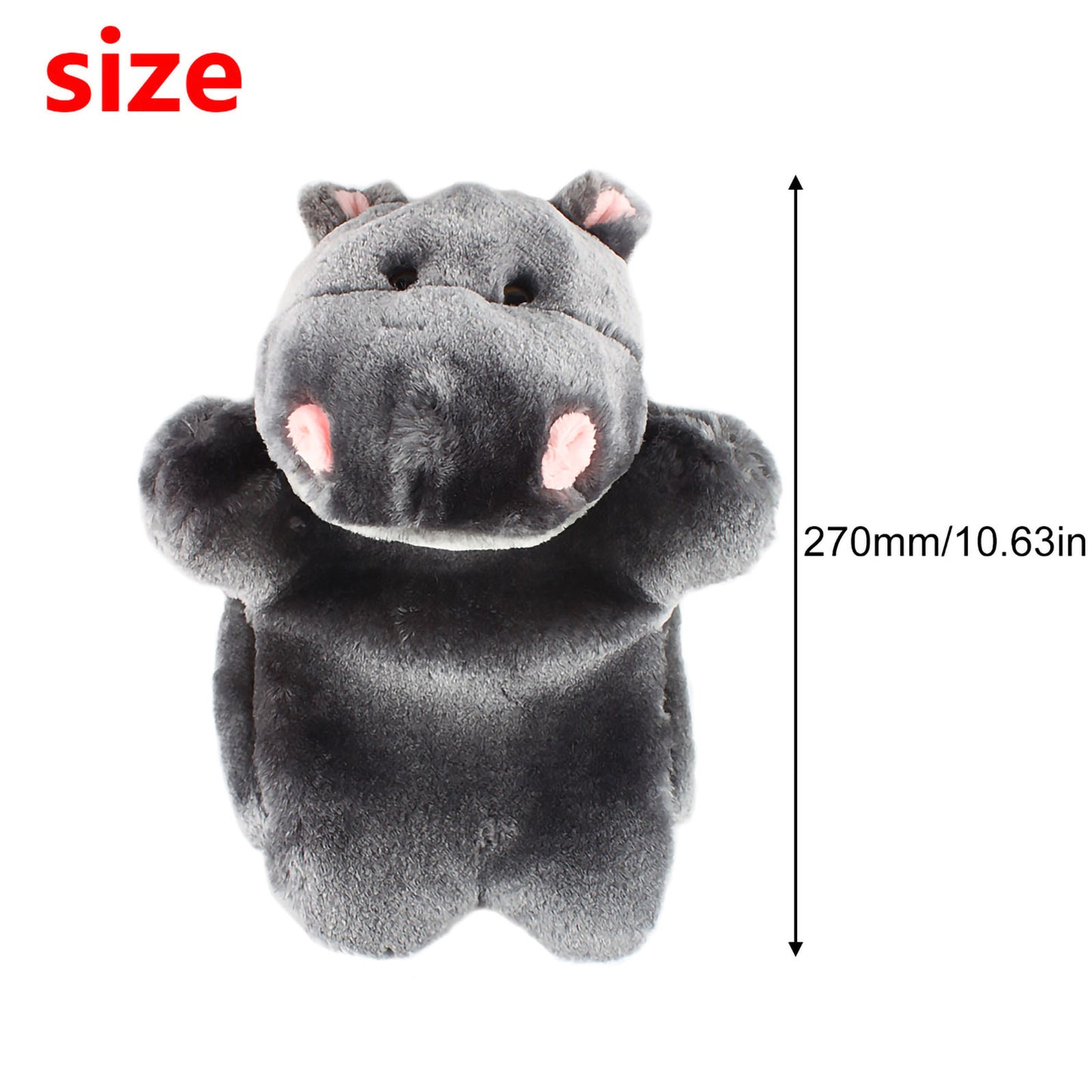 Andux Hand Puppet Stuffed Animal Toy (SO-01 Hippo)