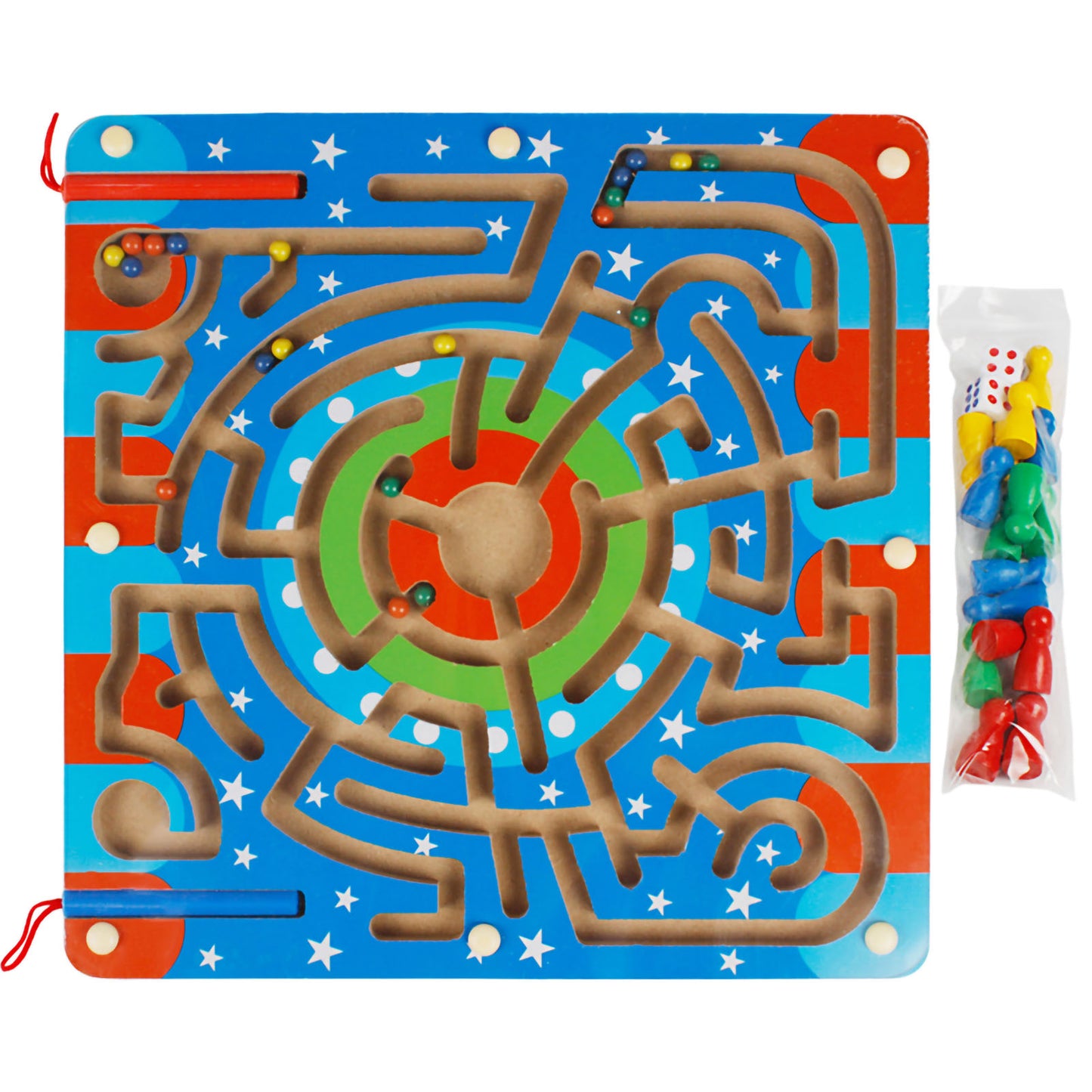 Andux 2 in 1 Wood Magnetic Labyrinth Puzzle Maze  CXMG-01 (Stars)