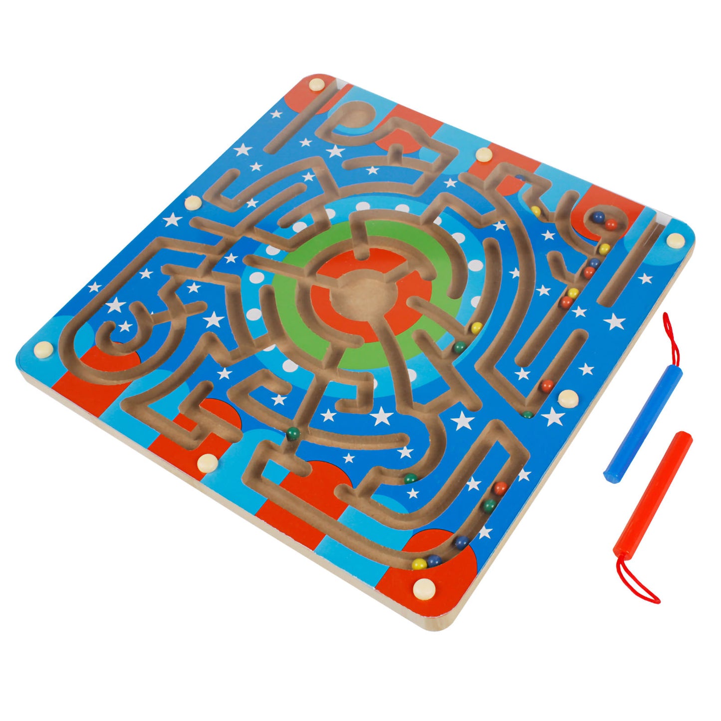 Andux 2 in 1 Wood Magnetic Labyrinth Puzzle Maze  CXMG-01 (Stars)