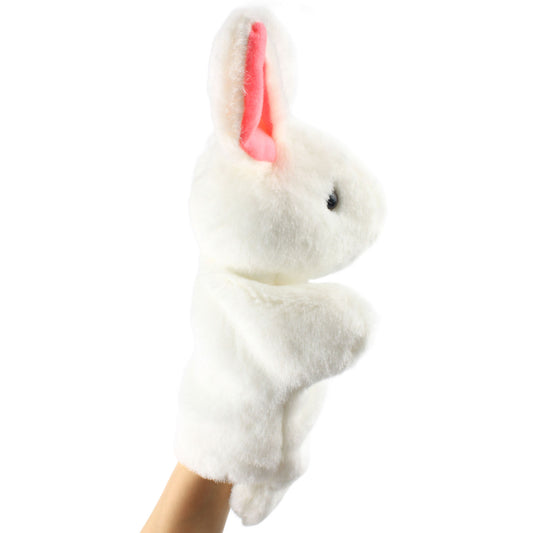 Andux Hand Puppet Stuffed Animal Toy (SO-05 White Rabbit)