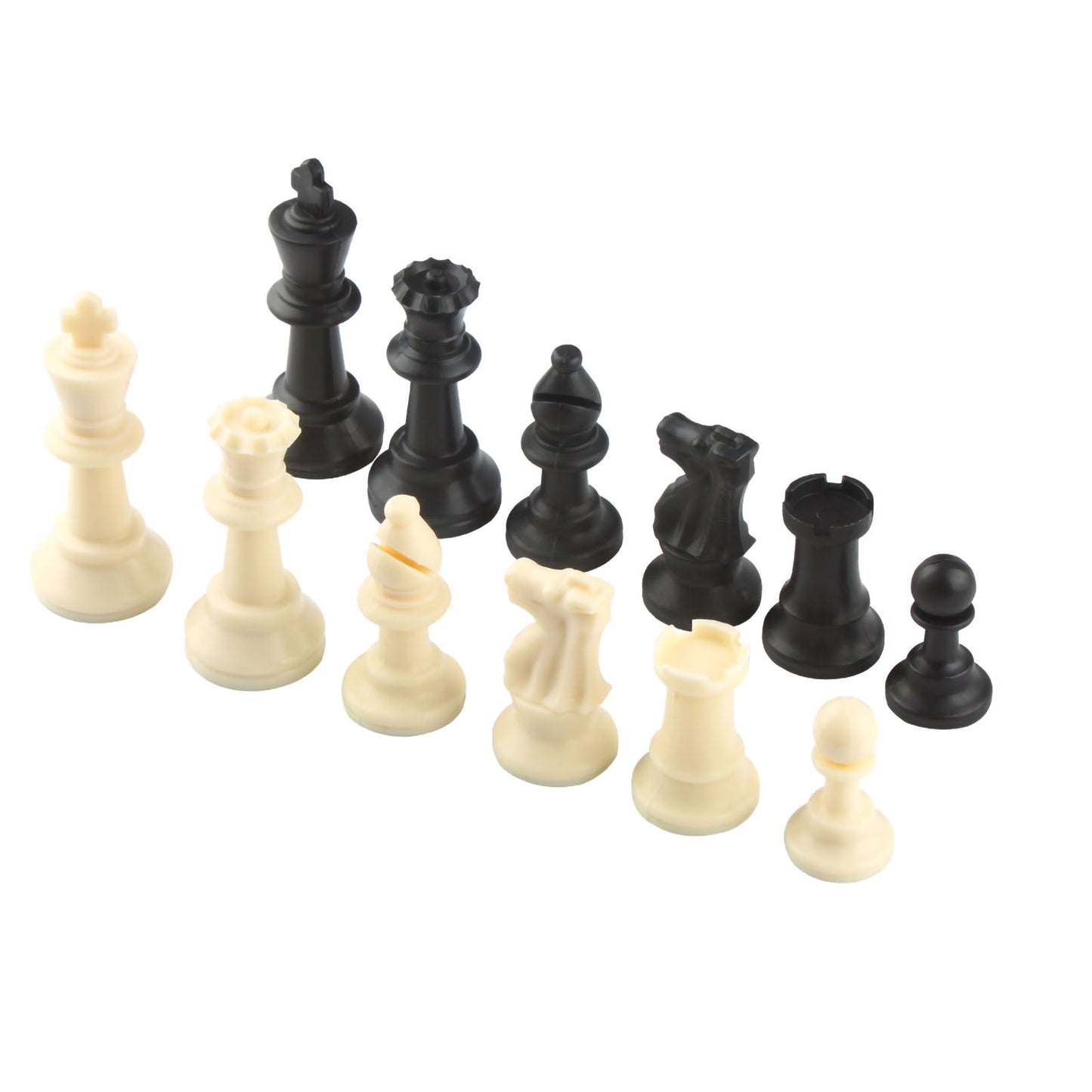 Andux Set of 32 Chess Pieces Chess Pieces XQZ-03 (Plastic-75mm)