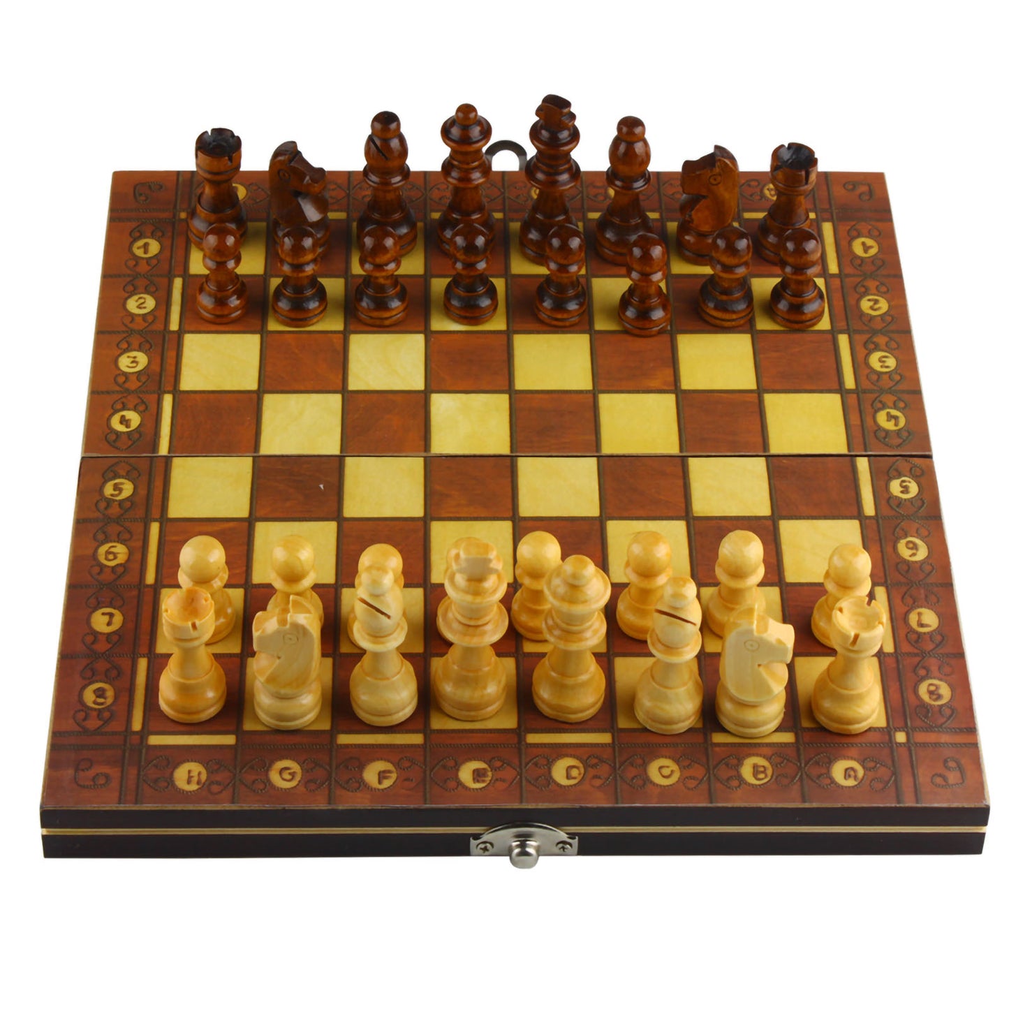 Andux Magnetic Wooden Folding Chess Set GJXQ-03 (9.4 X 9.4 inches)