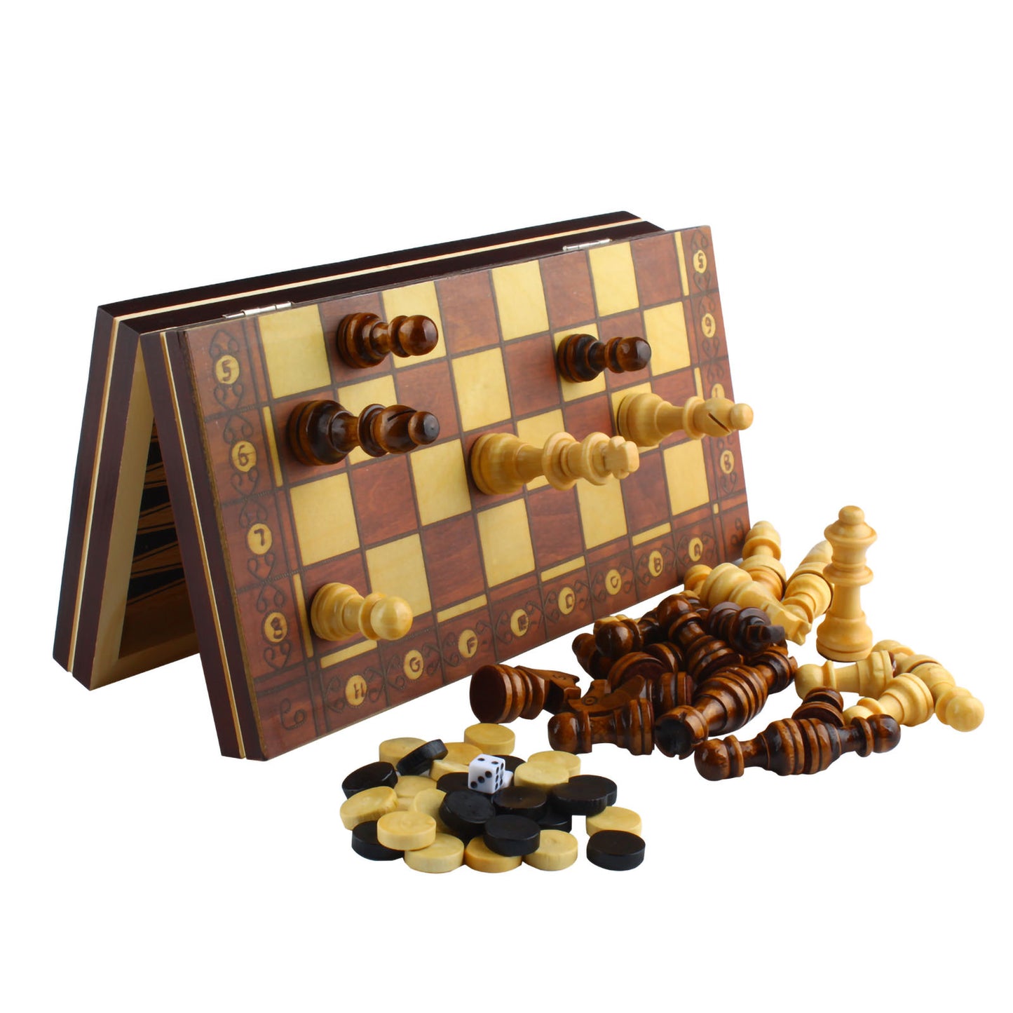 Andux Magnetic Wooden Folding Chess Set GJXQ-03 (11.4 X 11.4 inches)