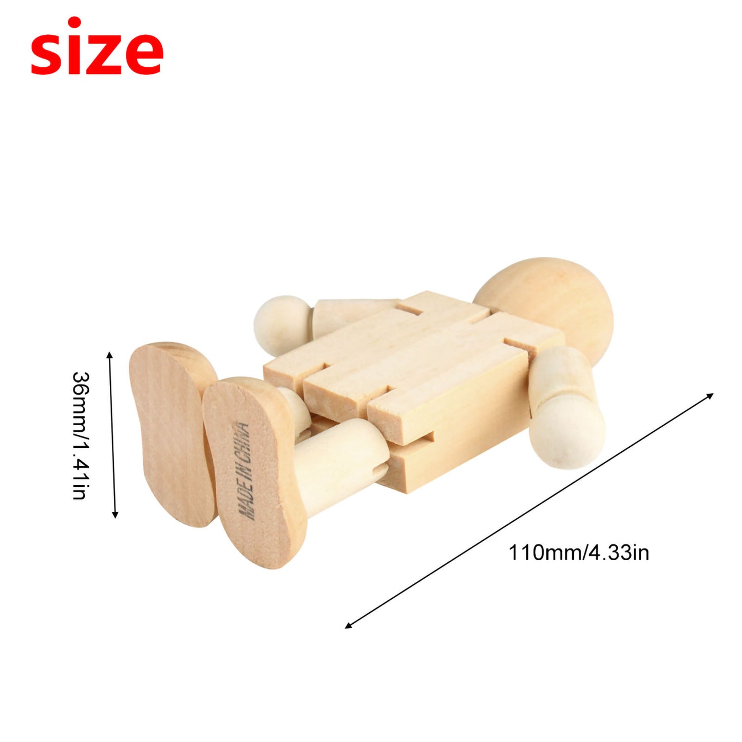 Andux wooden robot ever-changing cartoon hand-painted doll MZJQR-01