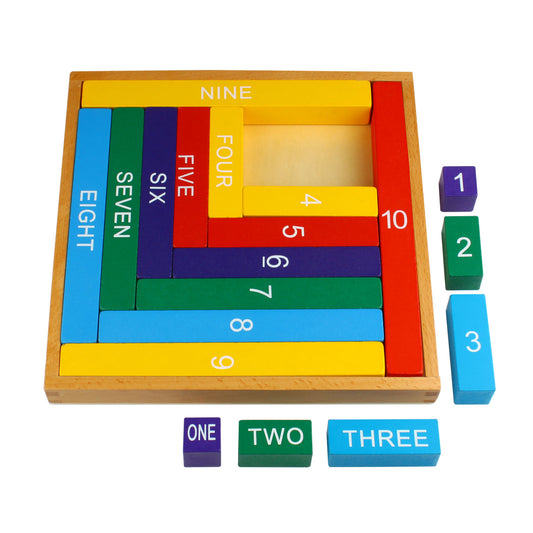 Andux Wooden Colorful Numeric Sticks Cubes CSSXB-01