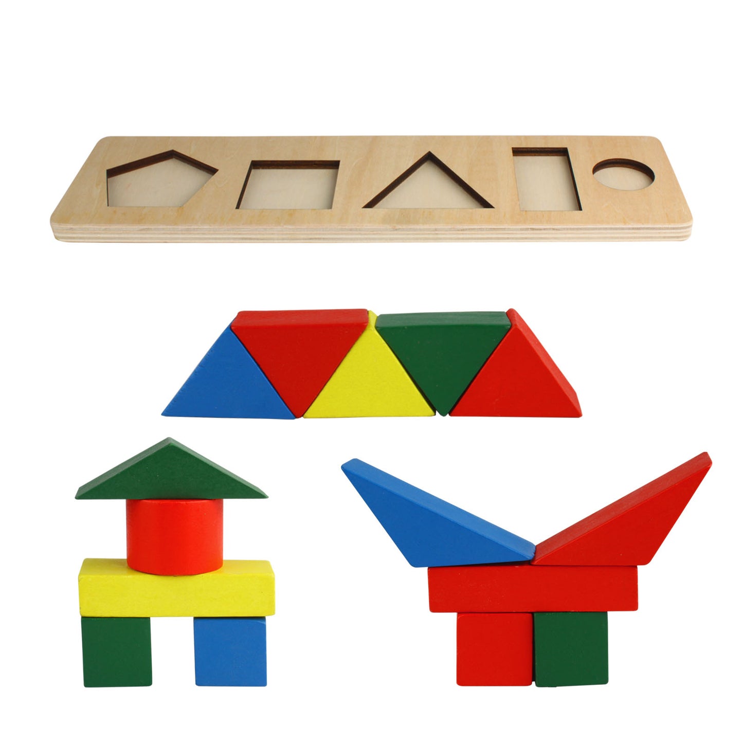 Andux Wooden Puzzles for Toddlers Geometric Shapes ZHJH-01