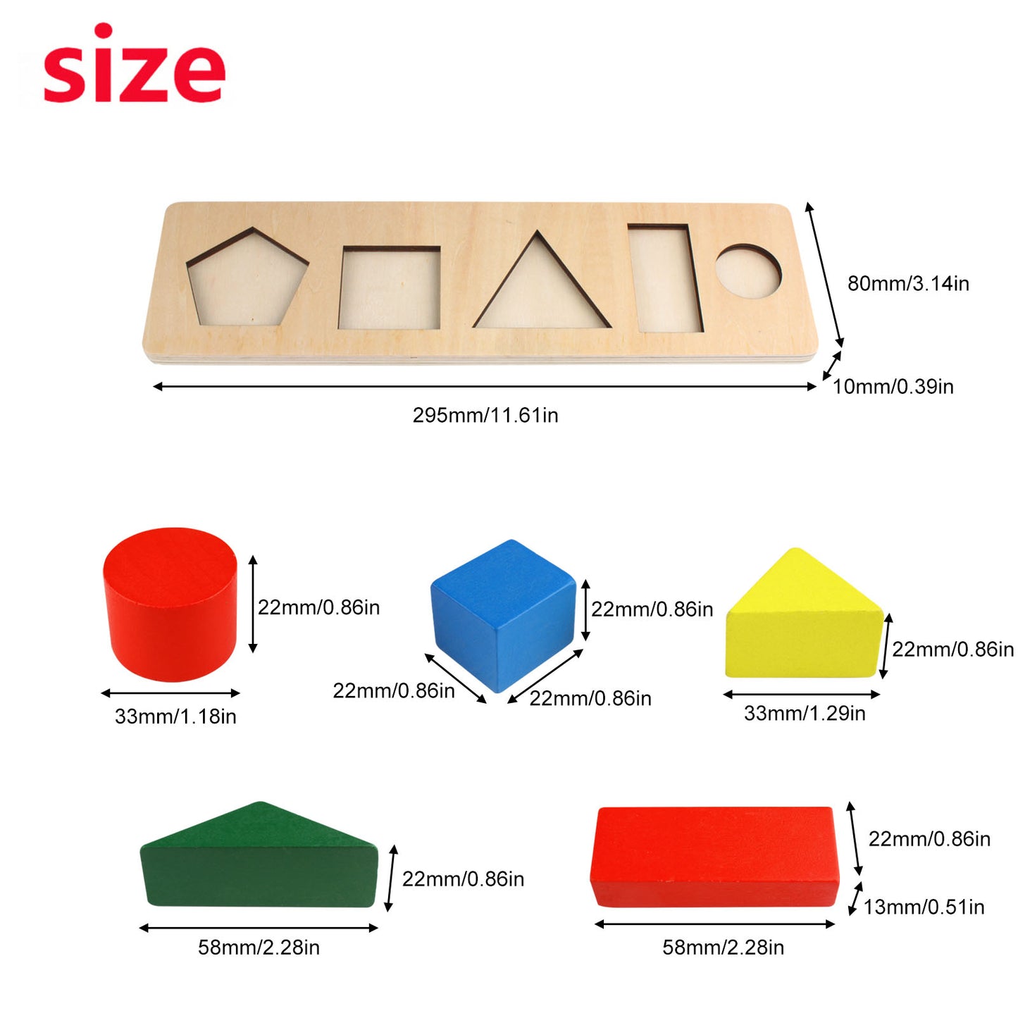 Andux Wooden Puzzles for Toddlers Geometric Shapes ZHJH-01