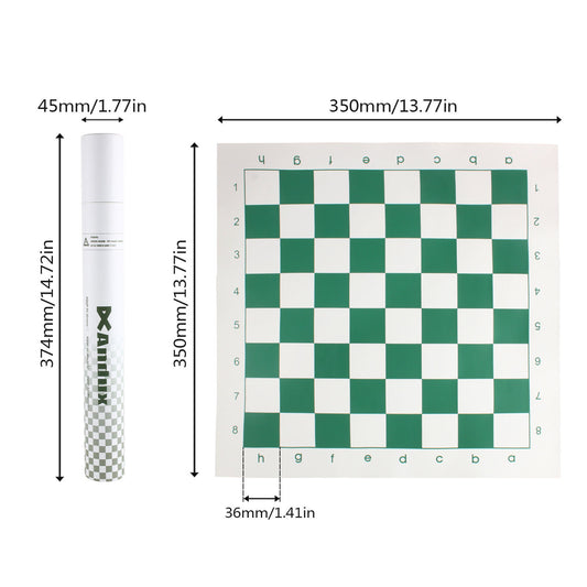 Andux Chess Game Rollable Chessboard XQQP-01 (Green,35X35cm)