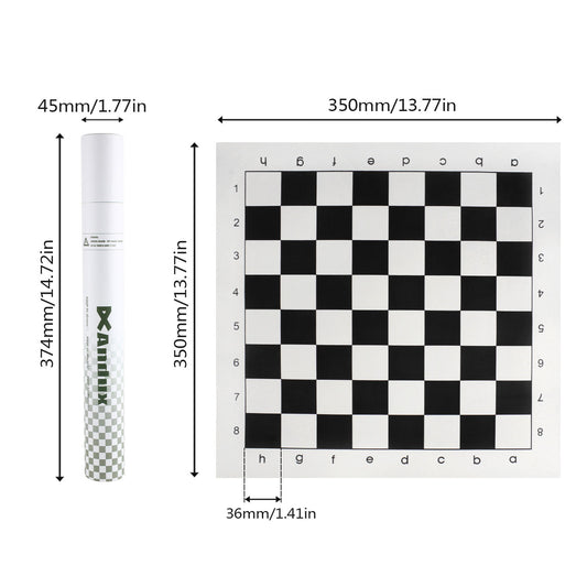 Andux Chess Game Rollable Chessboard XQQP-01 (Black,35x35cm)