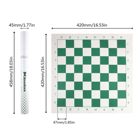 Andux Chess Game Rollable Chessboard XQQP-01 (Green,42x42cm)