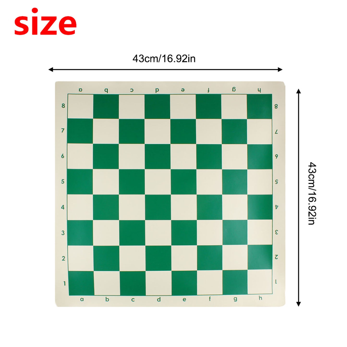 Andux Chess Game Rollable Chessboard XQQP-01 (Green,42x42cm)