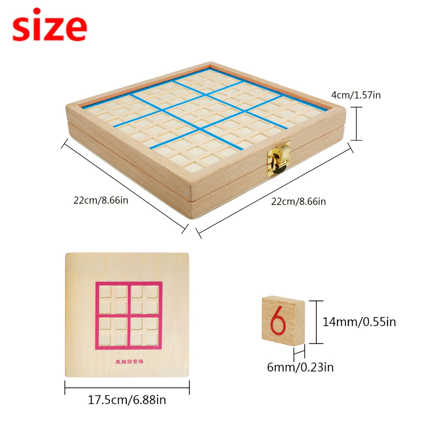 Andux Sudoku Board Box 3-in-1 Toy SD-03 (Blue)