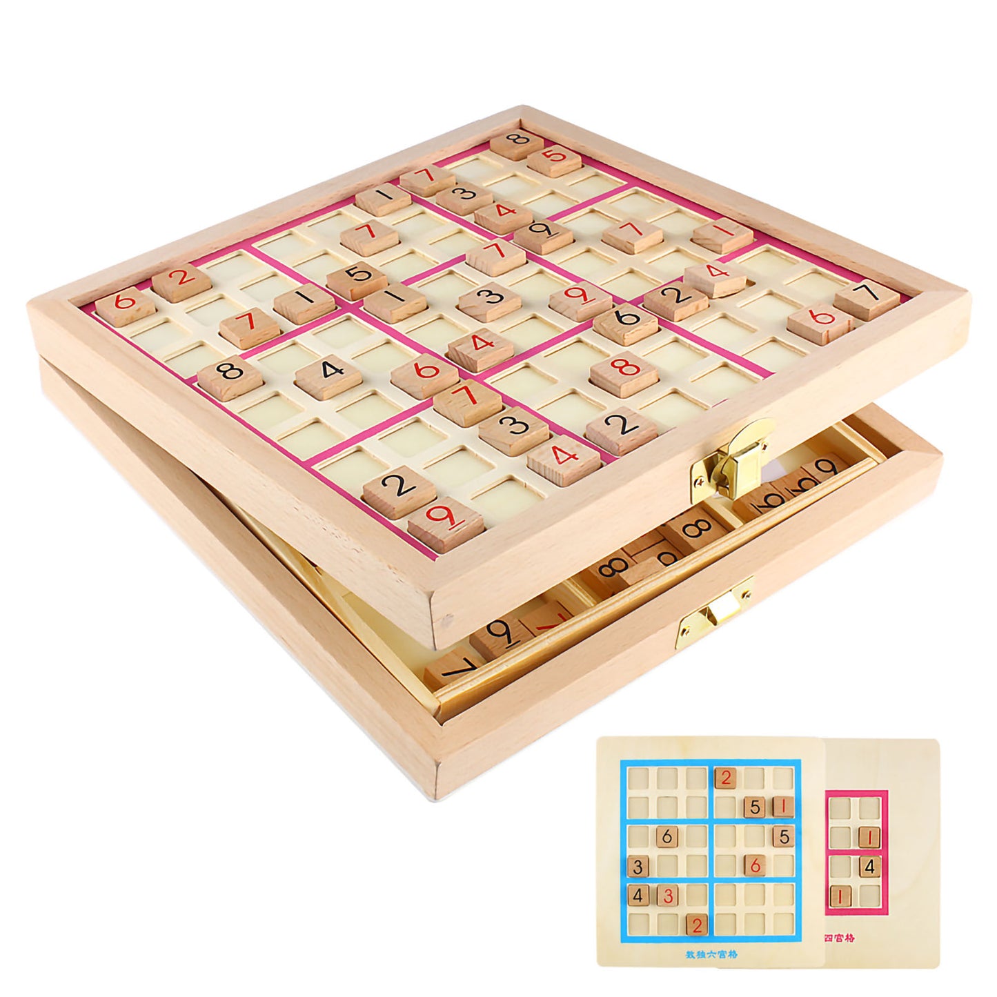 Andux Sudoku Board Box 3-in-1 Toy SD-03 (Pink)