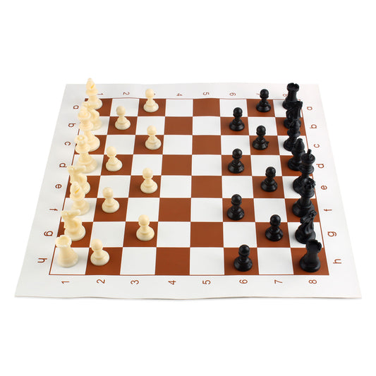 Andux Chess Pieces and Rollable Board QPXQ-01 (Brown,35x35cm)