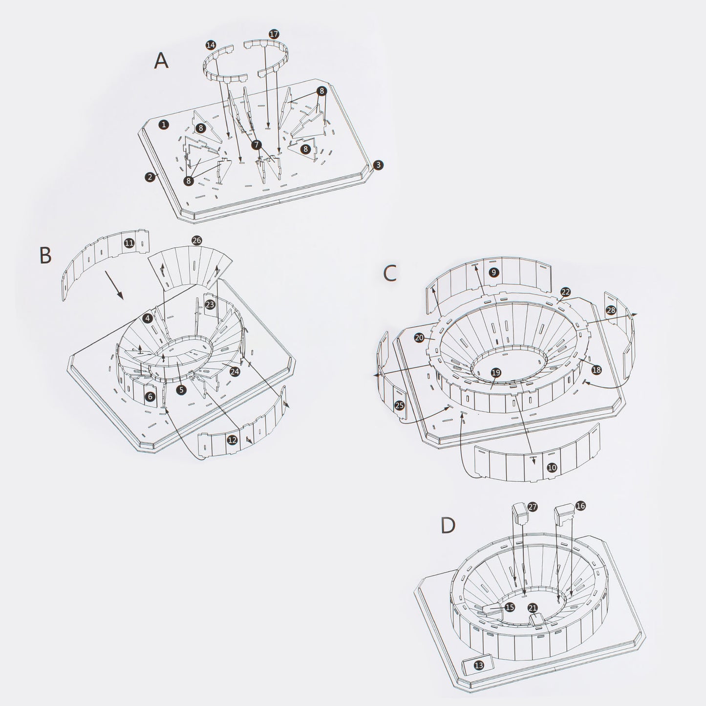 Andux 3D Puzzle Jigsaw Building Kits(Roman Colosseum 38Pcs) LTPT-02