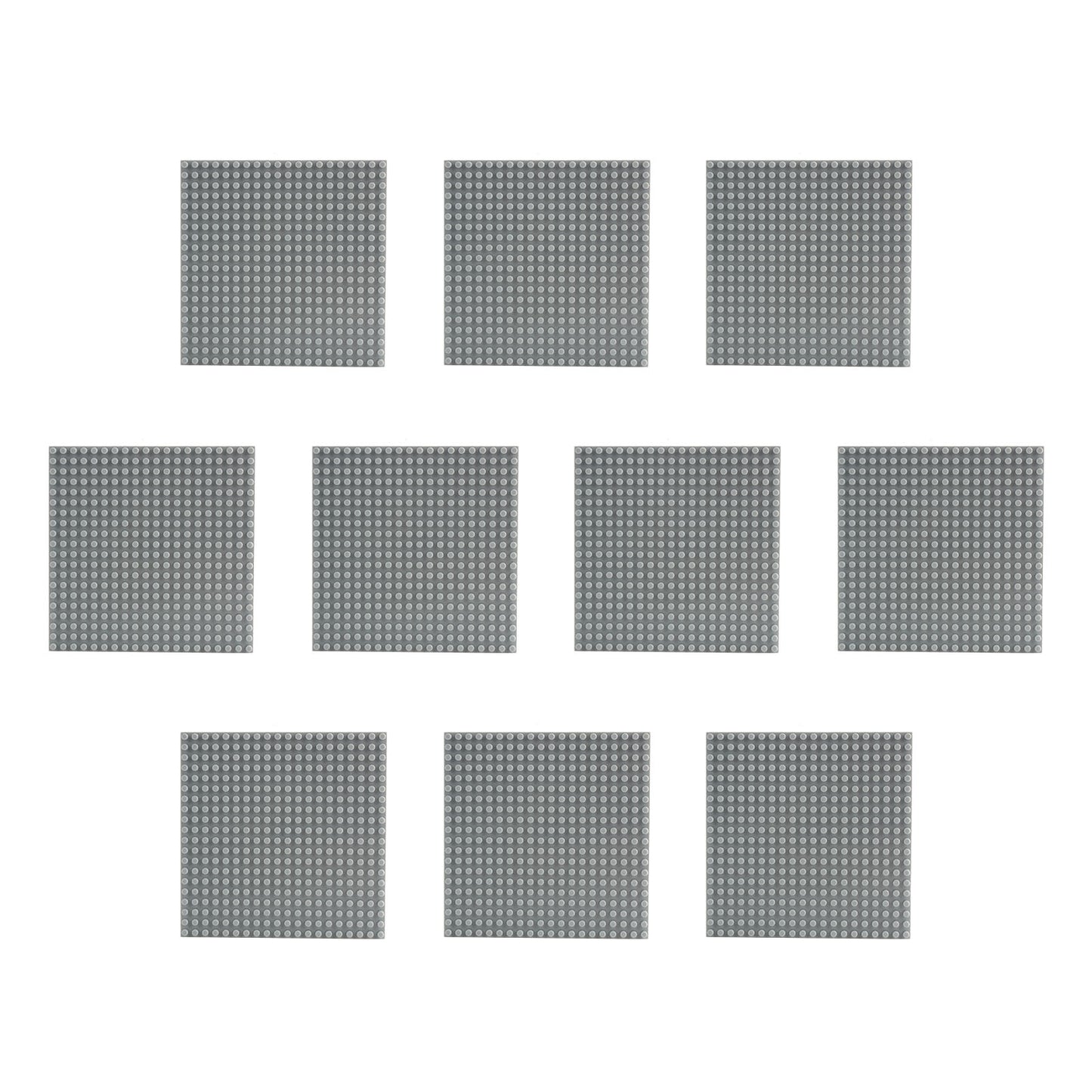 Larcele 10 Pieces Mini Building Blocks Base Plates JMDB-02 (Square,Gray)