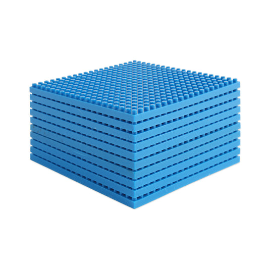 Larcele 10 Pieces Mini Building Blocks Base Plates JMDB-02 (Square,Blue)