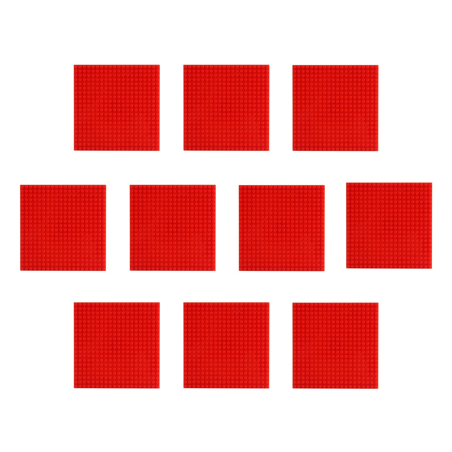 Larcele 10 Pieces Mini Building Blocks Base Plates JMDB-02 (Square,Red)