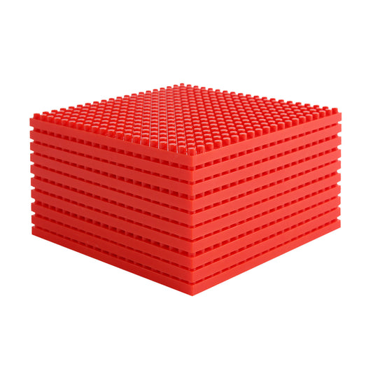 Larcele 10 Pieces Mini Building Blocks Base Plates JMDB-02 (Square,Red)