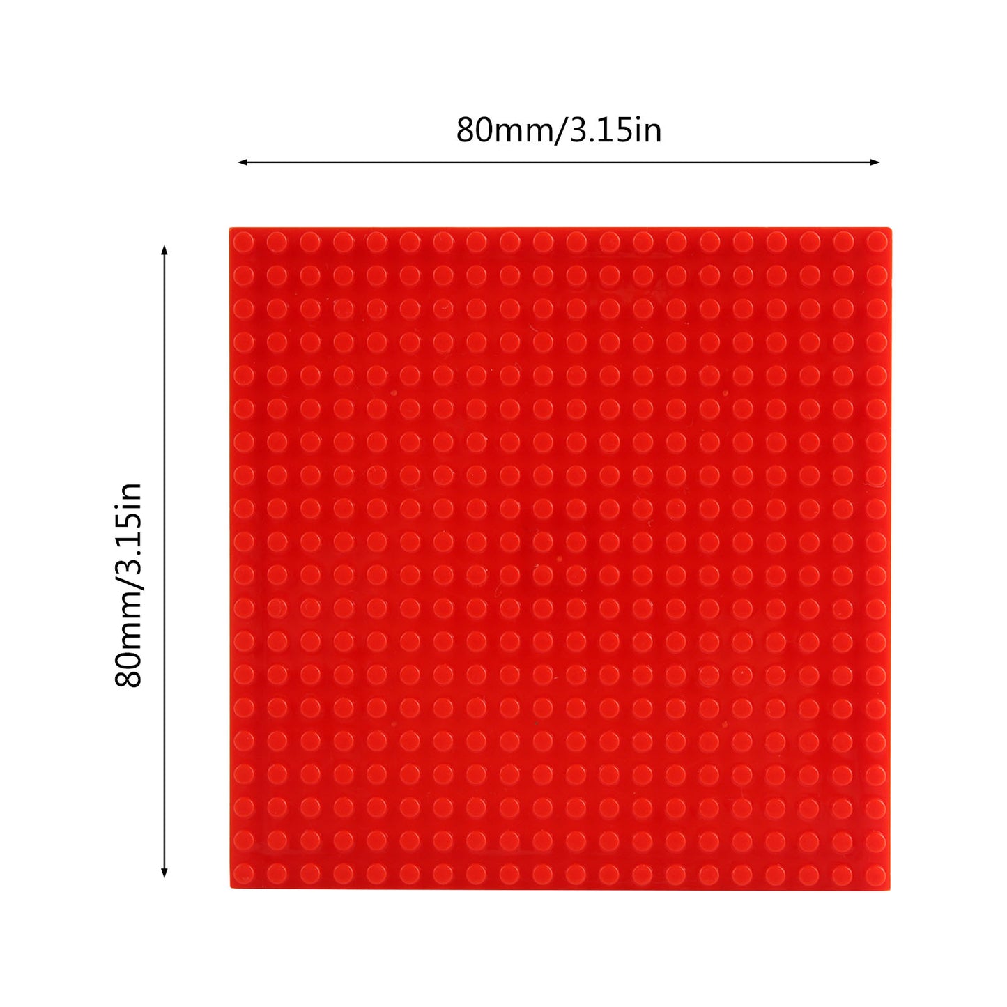 Larcele 10 Pieces Mini Building Blocks Base Plates JMDB-02 (Square,Red)