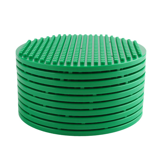 Larcele 10 Pieces Mini Building Blocks Base Plates JMDB-02 (Round,Green)