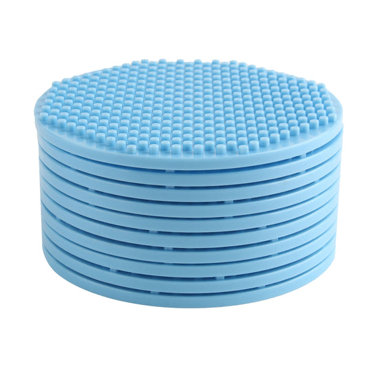 Larcele 10 Pieces Mini Building Blocks Base Plates JMDB-02 (Round,Blue)