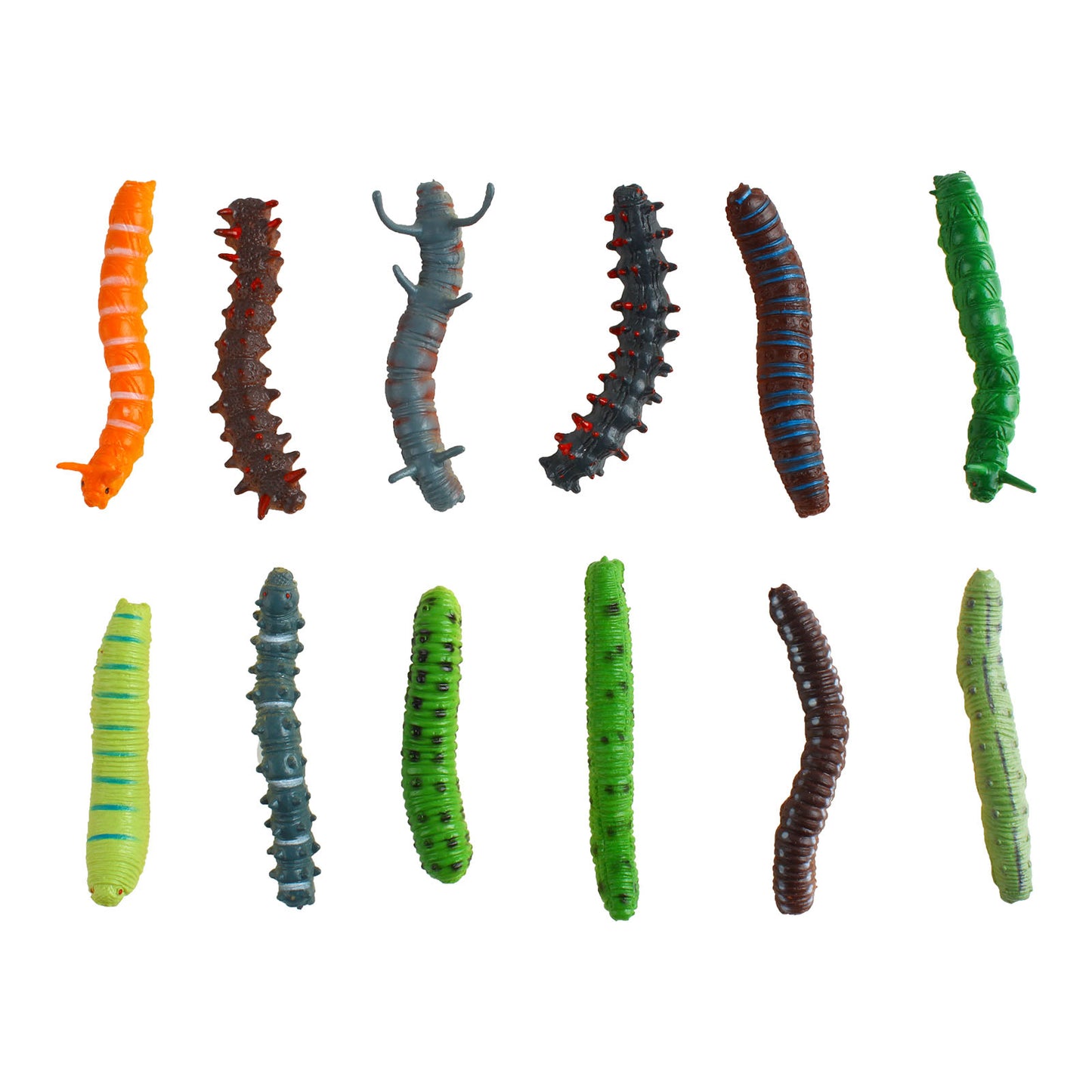 Andux 12 Pcs/Pack Simulation Caterpillars Reptile Crawling Insect FZCZ-01