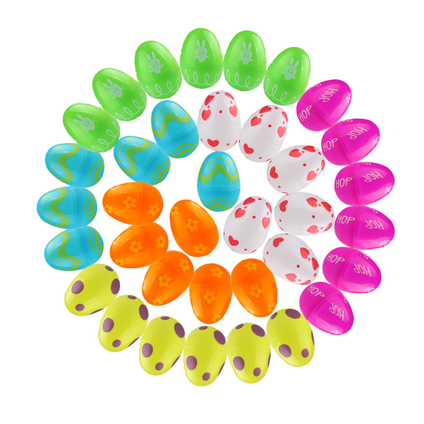 Andux 36 Pcs Easter Eggs Colorful Designed FFJCD-01