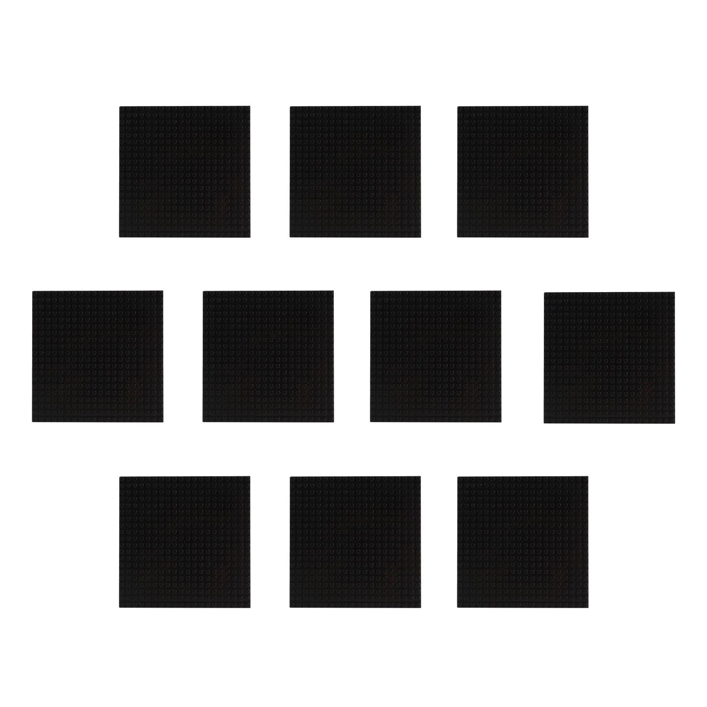 Larcele 10 Pieces Mini Building Blocks Base Plates JMDB-02 (Square,Black)