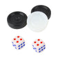 Andux Nature Wood Checker Chips Plastic 2 Dices Included Backgammon Pieces Only SLQQZ-01 (Plastic, 22 mm)