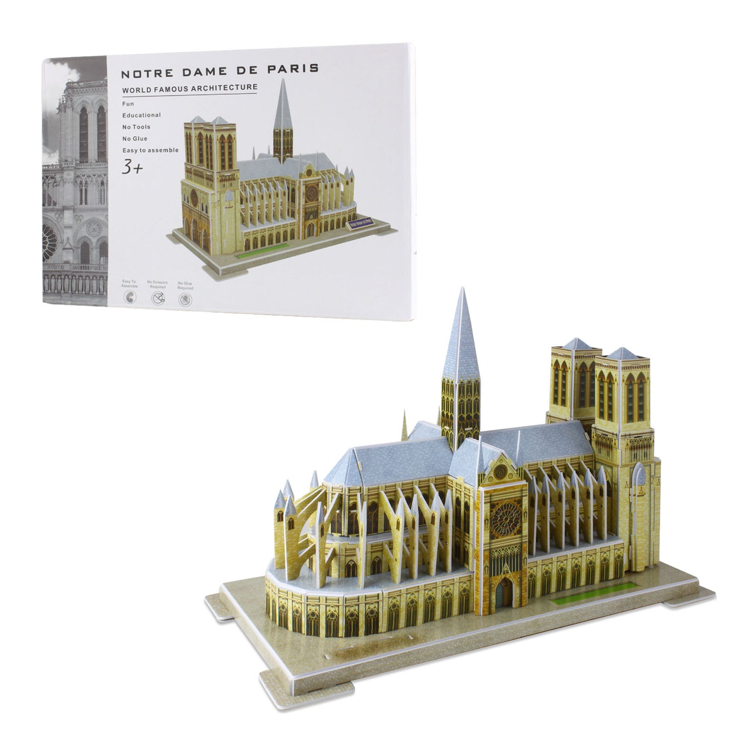 Andux 3D Puzzle Jigsaw Building Kits(Notre Dame De Paris 77 Pcs) LTPT-02