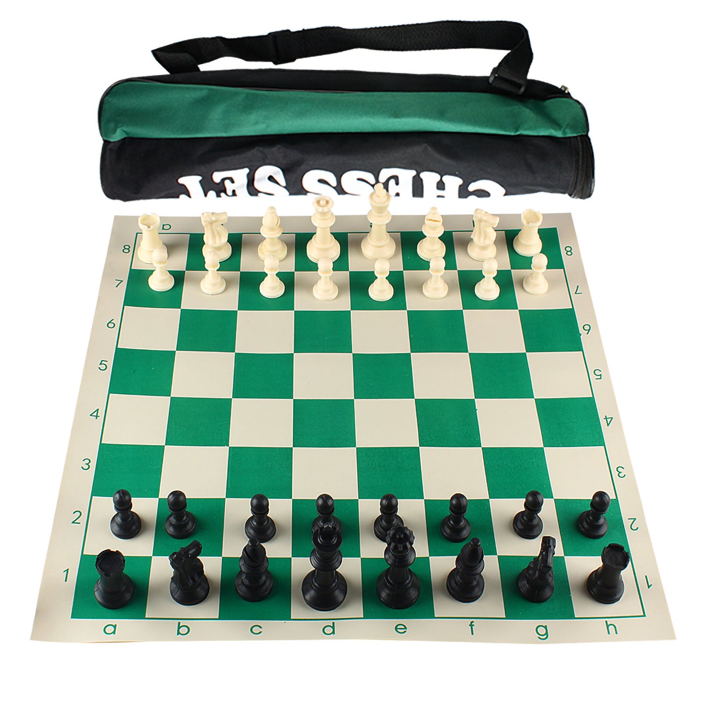 Andux Chess Pieces and Rollable Board XQTZ-01 (Green,42x42cm)