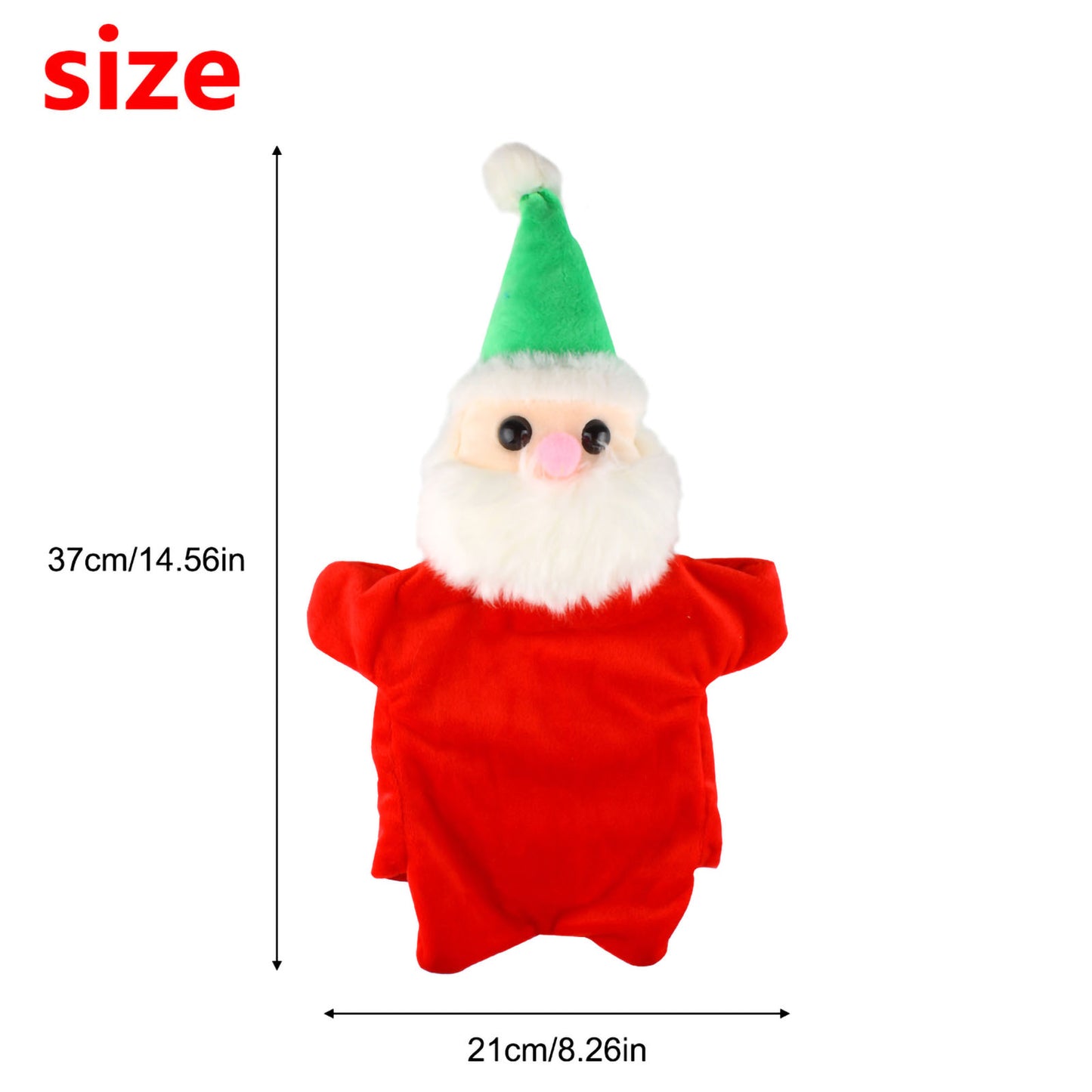 Andux Hand Puppet Soft Stuffed Animal Toy (SO-34 Santa Claus-Red Clothes)