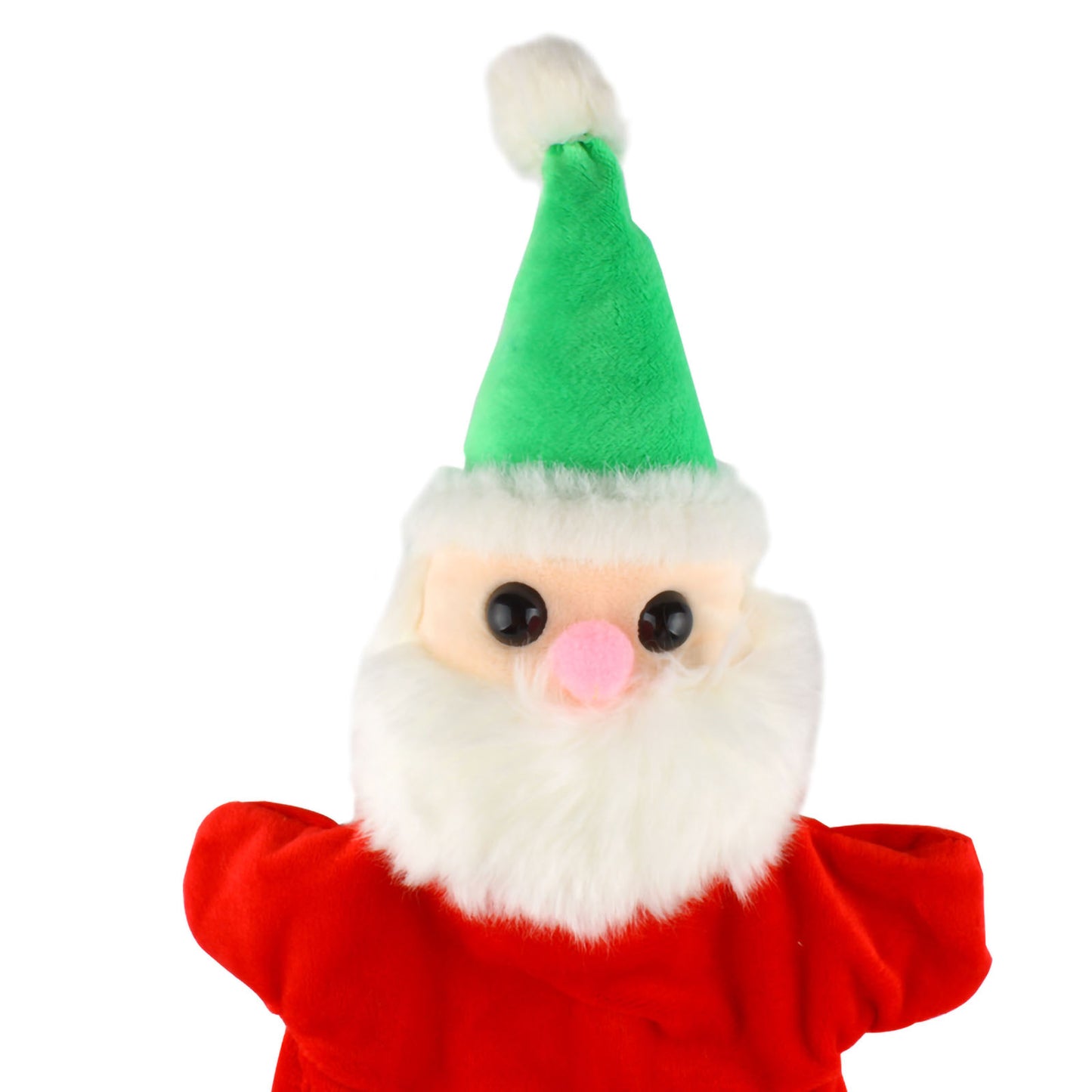 Andux Hand Puppet Soft Stuffed Animal Toy (SO-34 Santa Claus-Red Clothes)