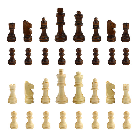 Andux Set of 32 Chess Pieces Chess Pieces XQZ-03 (Wood-82mm)