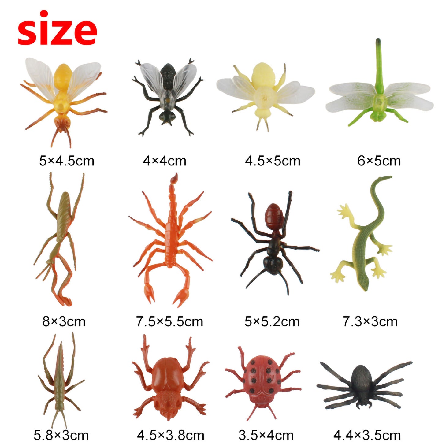Larcele 12 Kinds Simulated Animal Model Insects and Bugs DWMX-01