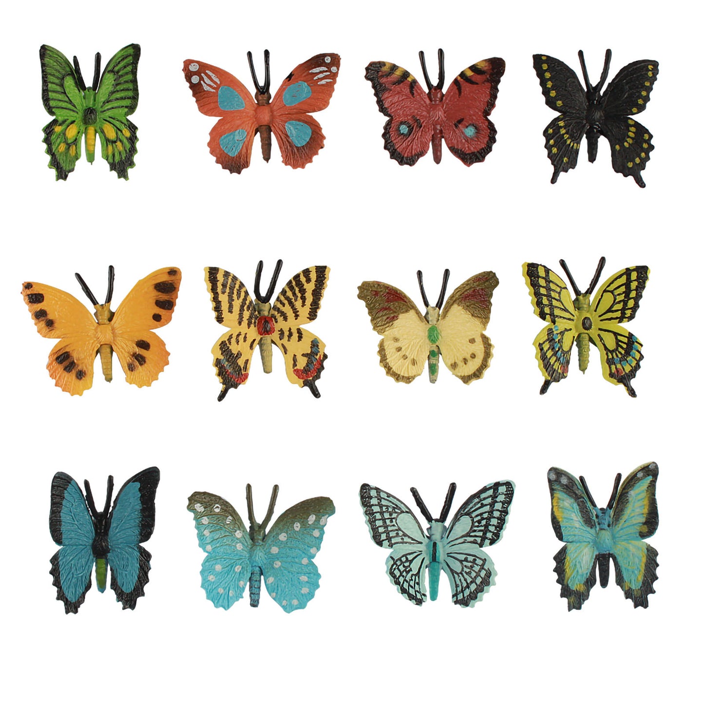 Larcele 12 Kinds Simulated Mini Plastic Animal Model Butterfly Toy FZM-01