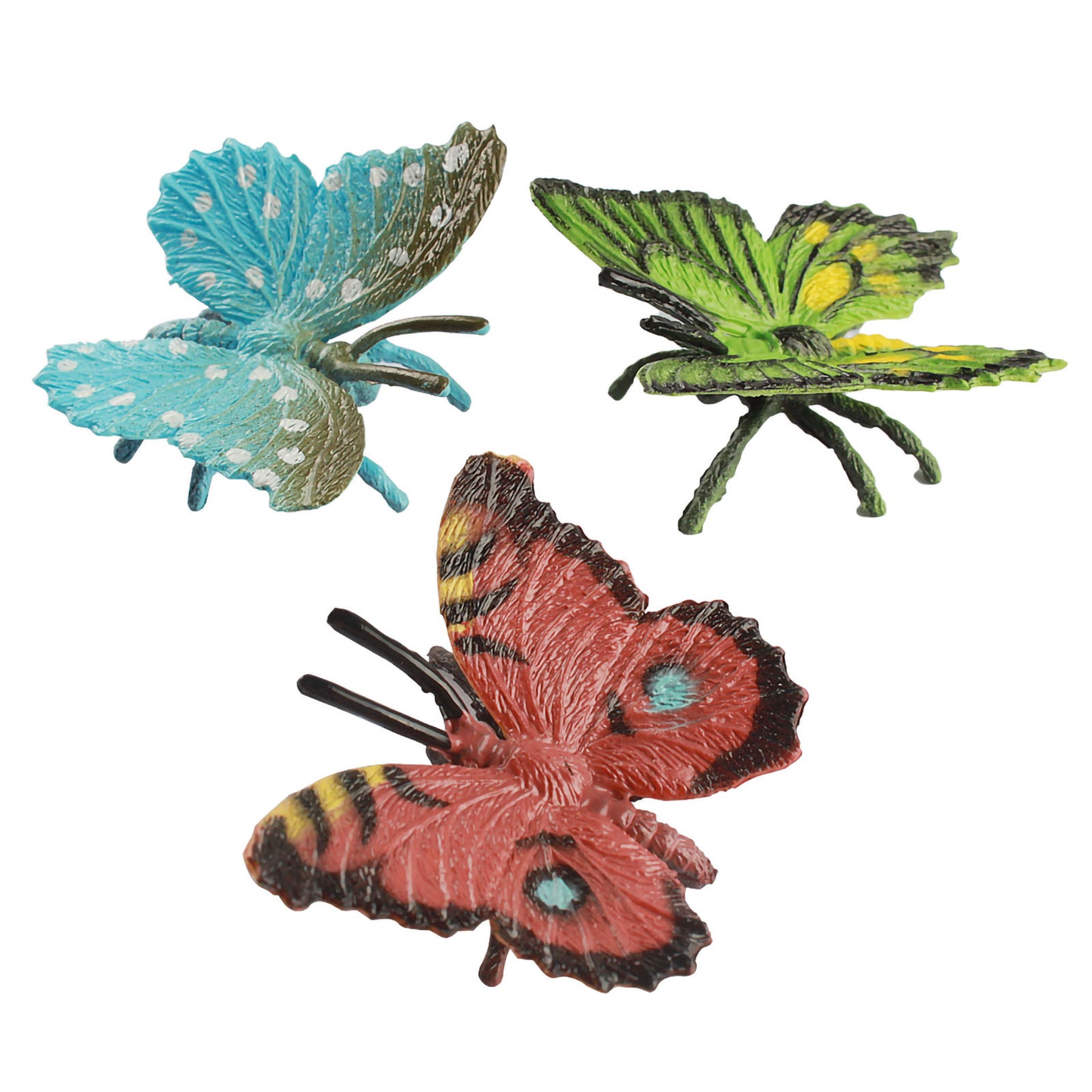 Larcele 12 Kinds Simulated Mini Plastic Animal Model Butterfly Toy FZM-01