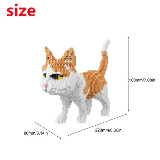 Larcele Building Toy Bricks,1390 Pieces KLJM-05(Orange and White Cat)