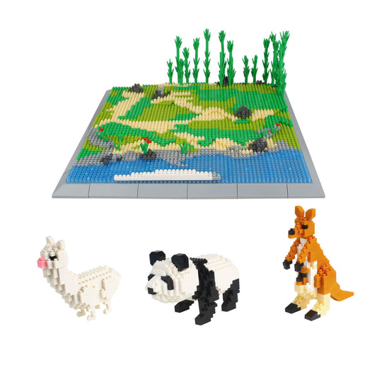 Larcele Building Toy Bricks,1950 Pieces KLJM-04(Kangaroo + Panda + Sheep)