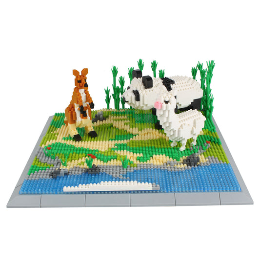 Larcele Building Toy Bricks,1950 Pieces KLJM-04(Kangaroo + Panda + Sheep)