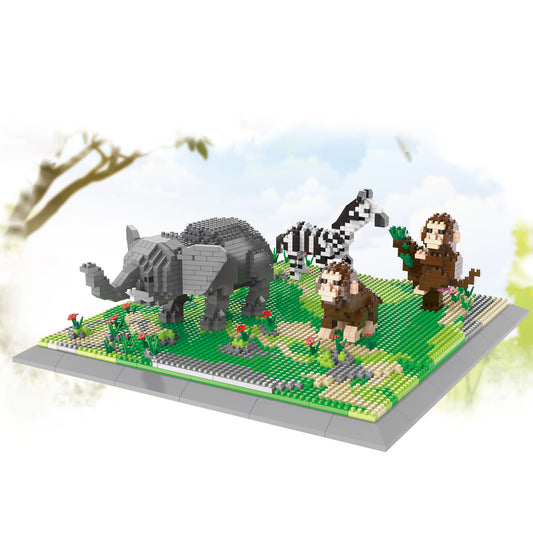 Larcele Building Toy Bricks,1980 Pieces KLJM-04(Elephant + Monkey + Zebra)