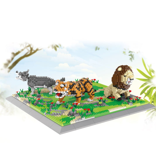 Larcele Building Toy Bricks,2010 Pieces KLJM-04(Lion + Tiger + Wolf)