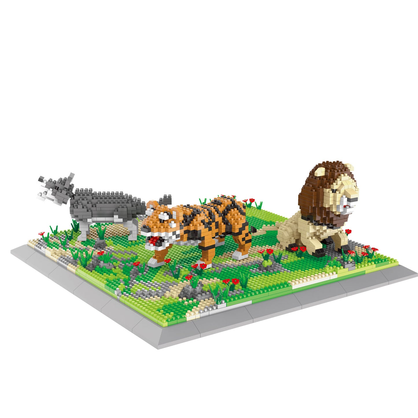 Larcele Building Toy Bricks,2010 Pieces KLJM-04(Lion + Tiger + Wolf)