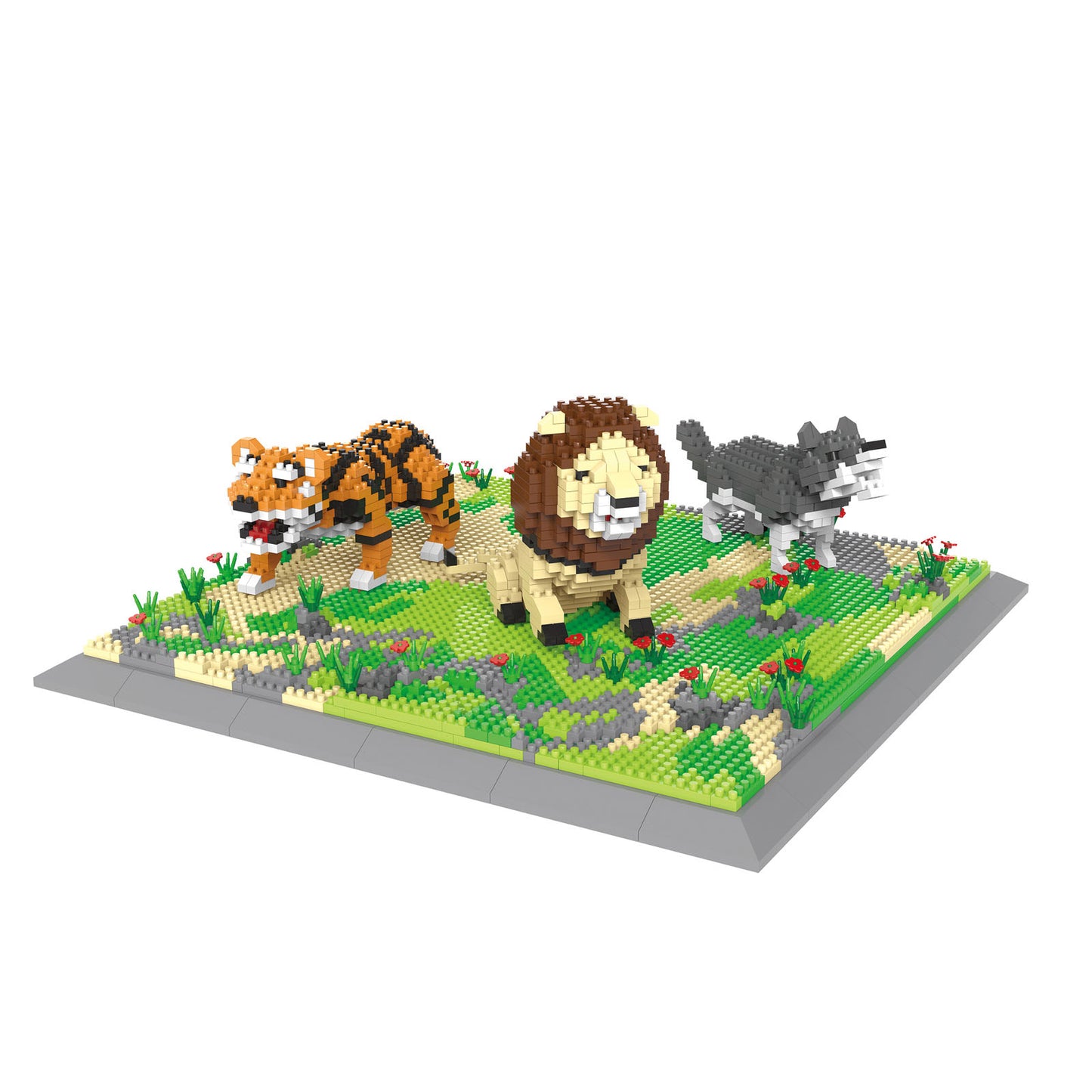 Larcele Building Toy Bricks,2010 Pieces KLJM-04(Lion + Tiger + Wolf)