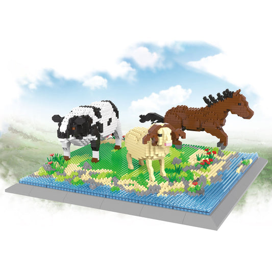 Larcele Building Toy Bricks,2018 Pieces KLJM-04(Cow + Horse + Sheep)