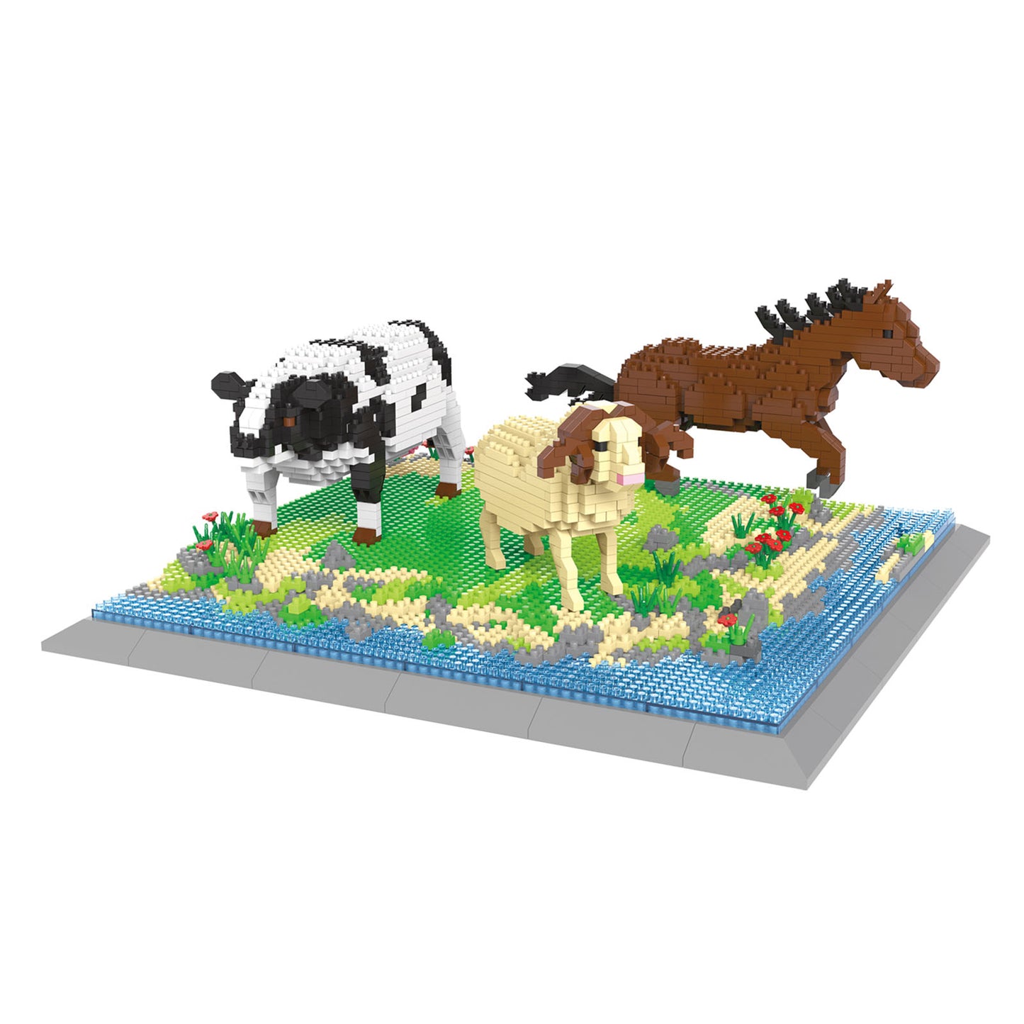 Larcele Building Toy Bricks,2018 Pieces KLJM-04(Cow + Horse + Sheep)