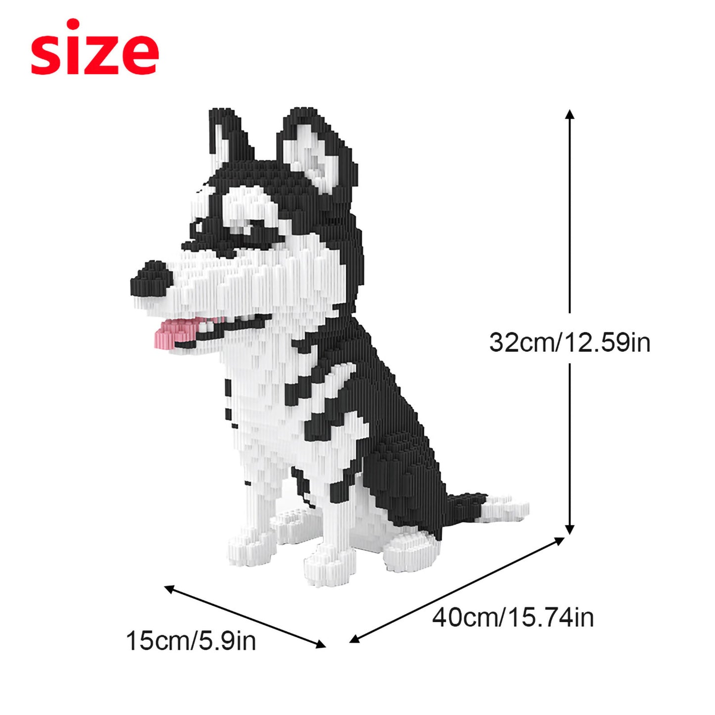 Larcele Dog Building Toy Bricks,6478 Pieces KLJM-02 (Big Husky)