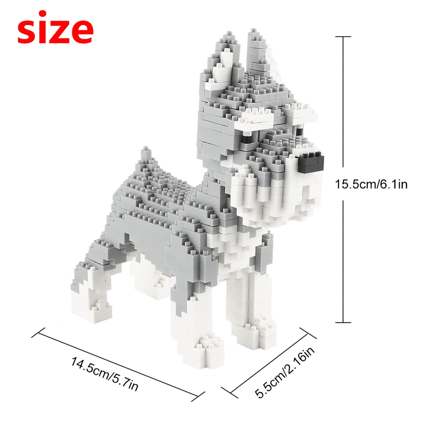 Larcele Dog Building Toy Bricks,880 Pieces KLJM-02 (Schnauzer)