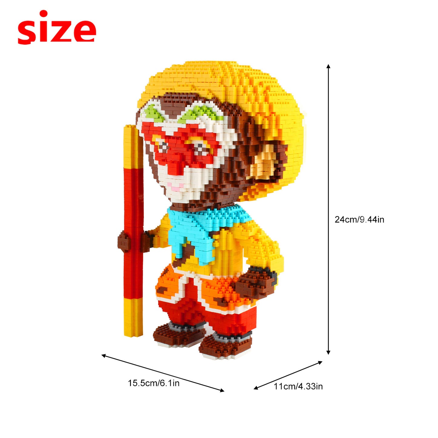 Larcele Micro Building Blocks Monkey King,3496 Pieces KLJM-02 (Monkey King,Model 4748)